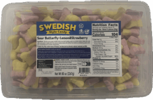 Mito Swedish Style Gummy Sour Butterfly Lemon Strawberry 5lb Bulk